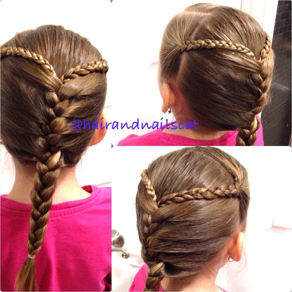 Two three strand braids into a French braid