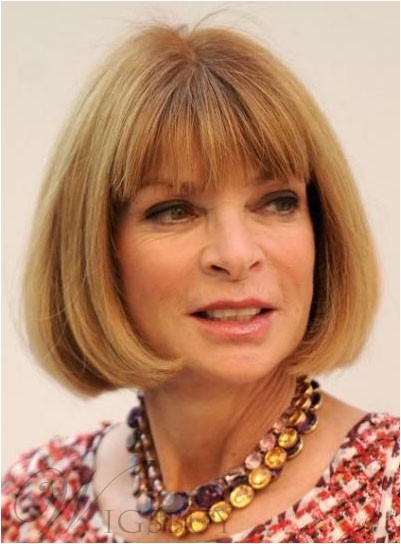 Anna Wintour Hairstyle Short BOB Synthetic Hair Capless Wig 10 Inches