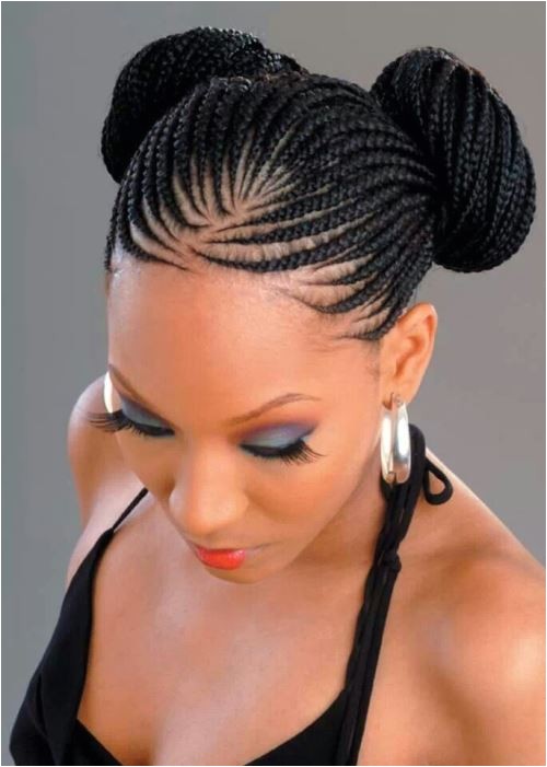 black braided hairstyles bun