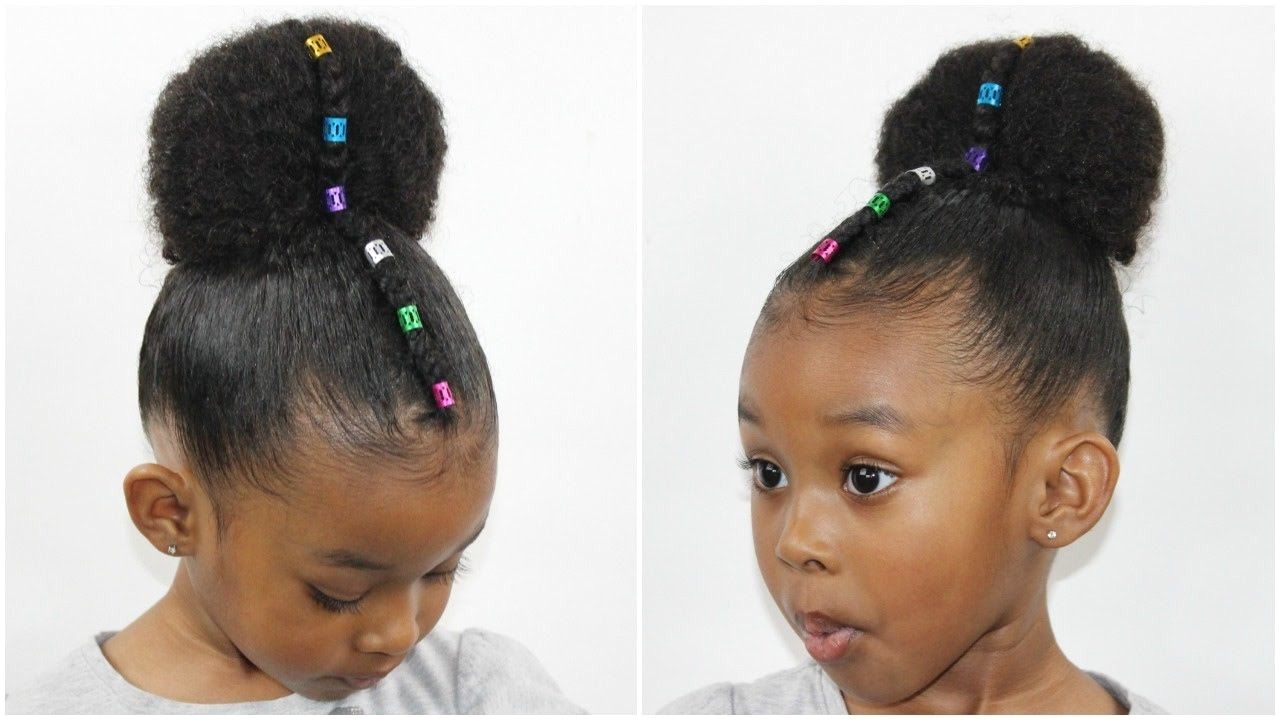 Bun Styles for Black Hair Elegant Rainbow Bun with Cornrow