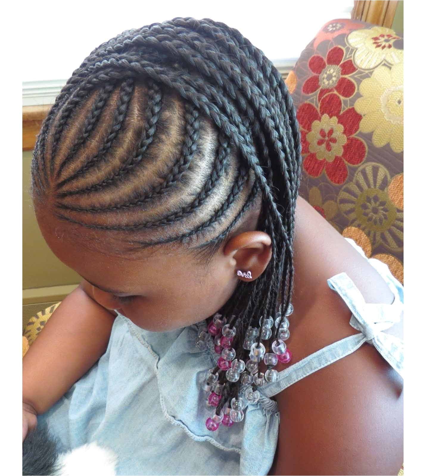 Braided hairstyles for little black girls with different details