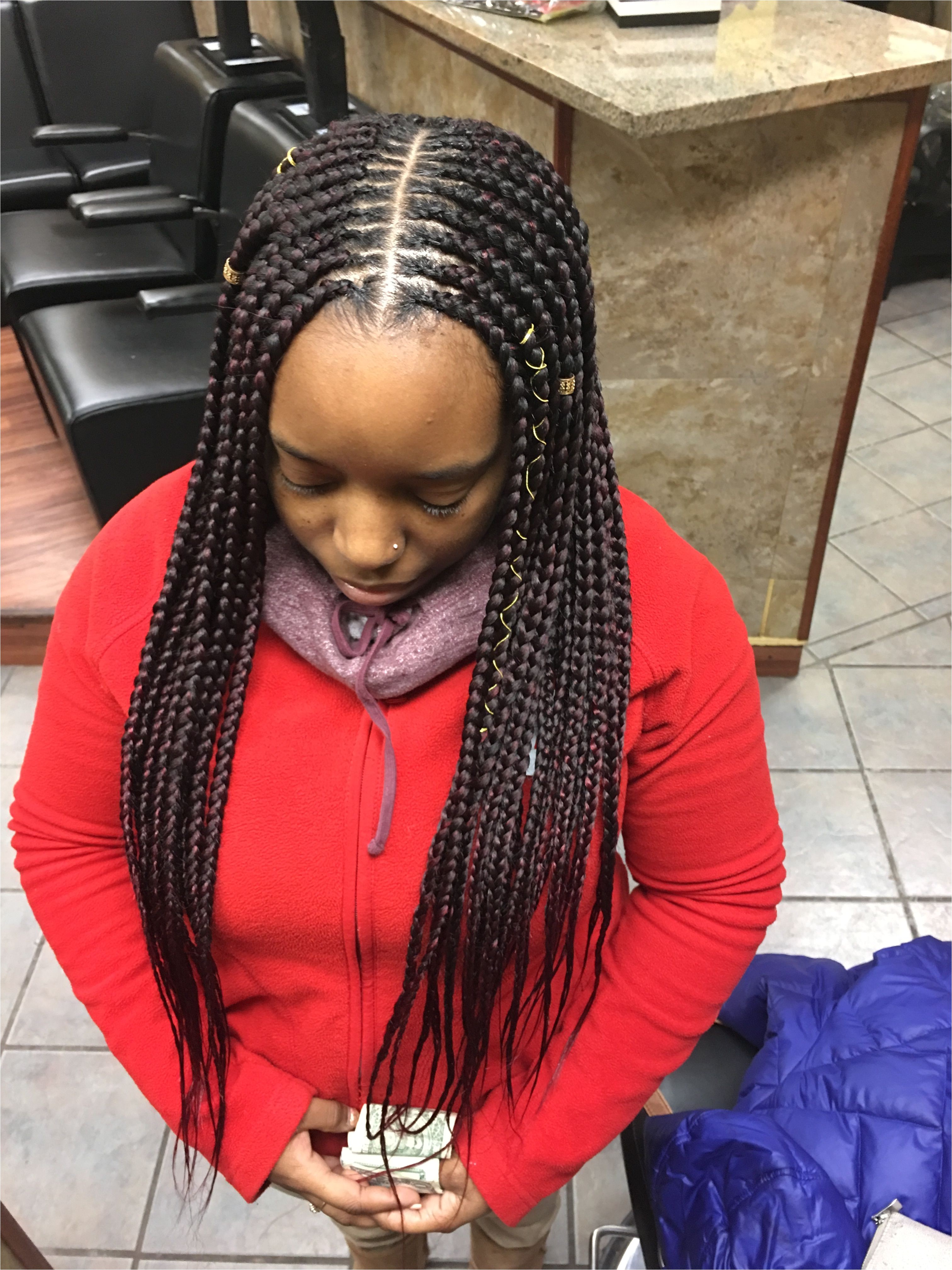 Small feeder braids middle part