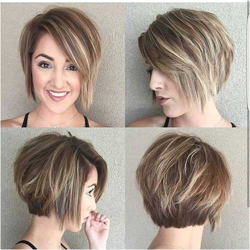 layered short haircuts for round face
