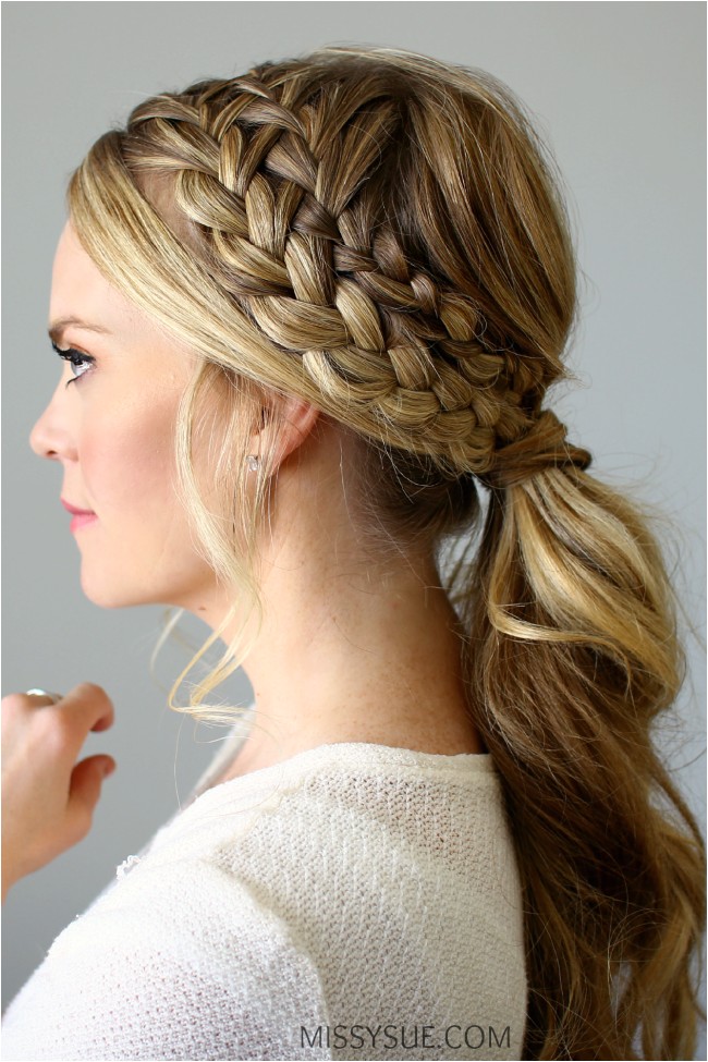 double braided ponytail