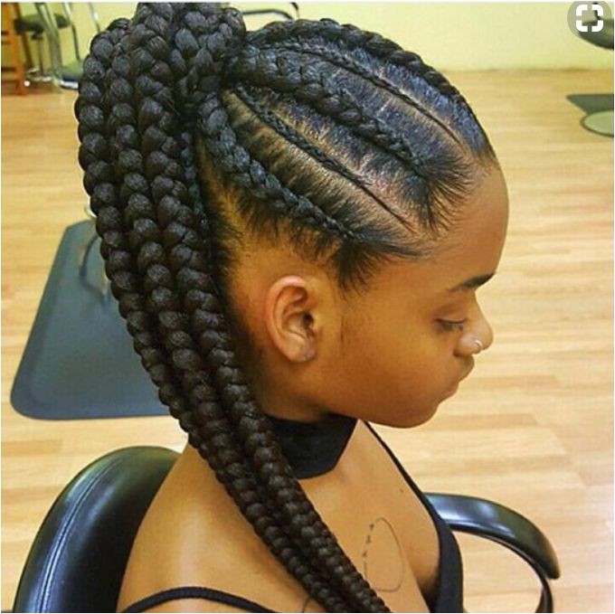 feed in braids ponytail