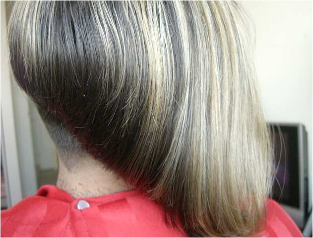 bob haircut with clippered nape