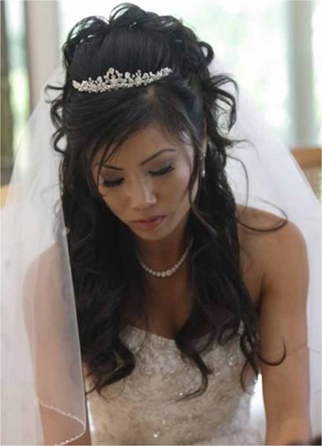 Long Wedding Hairstyles With Tiara