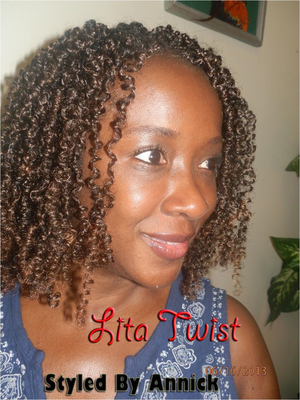 Lita Twists using Afro Coil or spring twist hair
