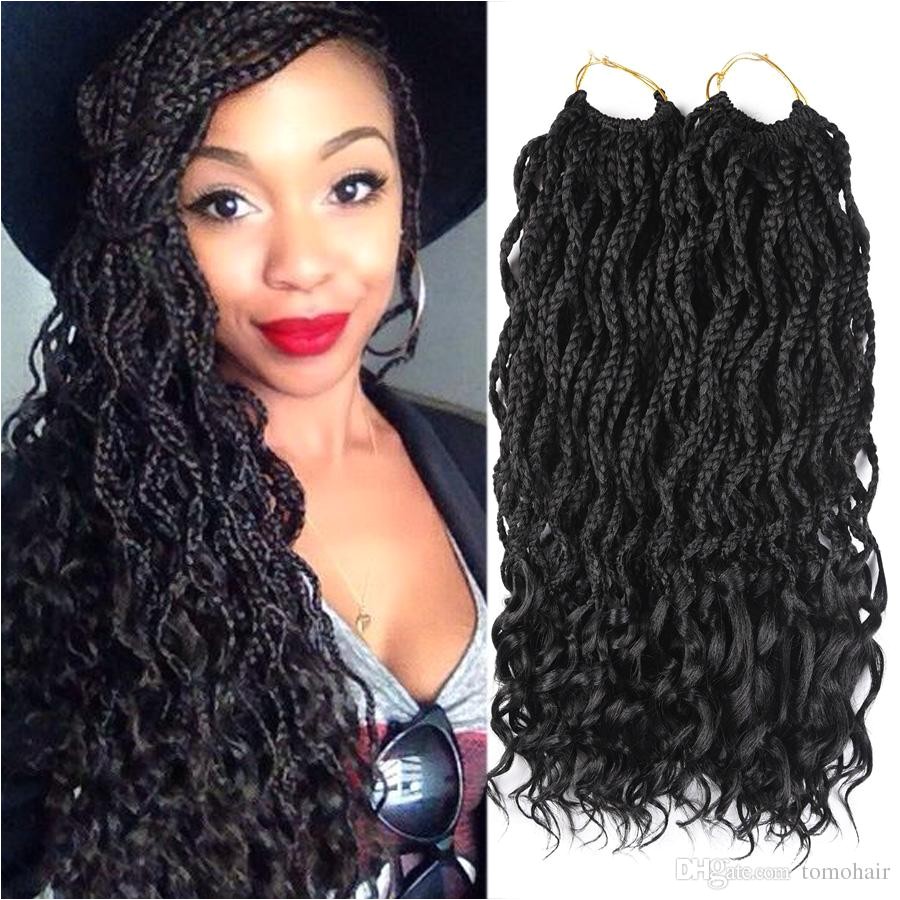 2018 Tomo Hair 18inch Box Braids With Curly End Crochet Braiding Hair Kanekalon Synthetic Fiber Crochet Braids Bulk Crochet Hair Extensions From Tomohair