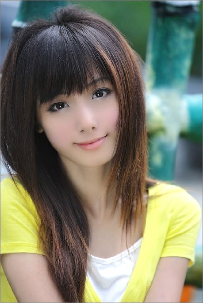 27 cute asian girl hairstyles creative fan for brow skimming bangs