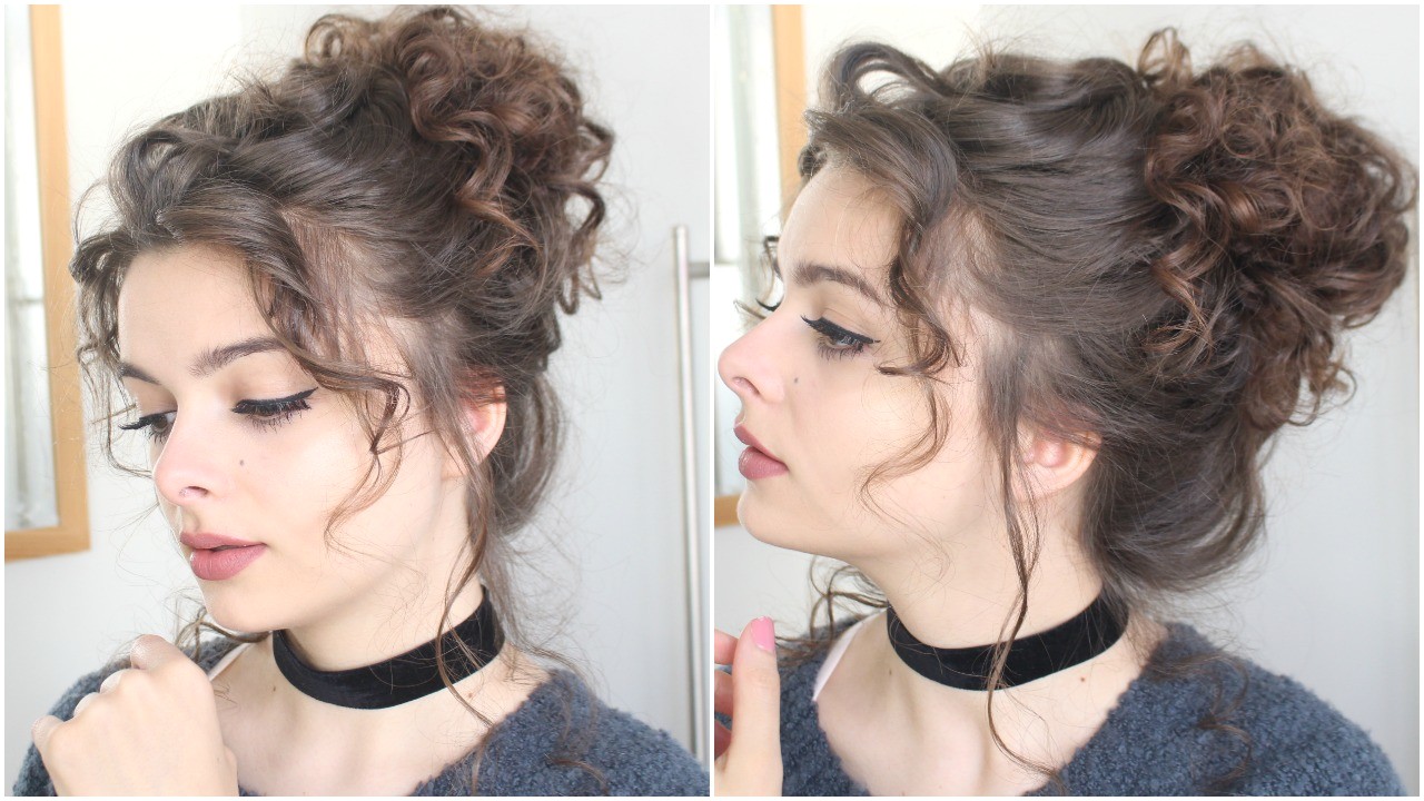 giant messy curly bun