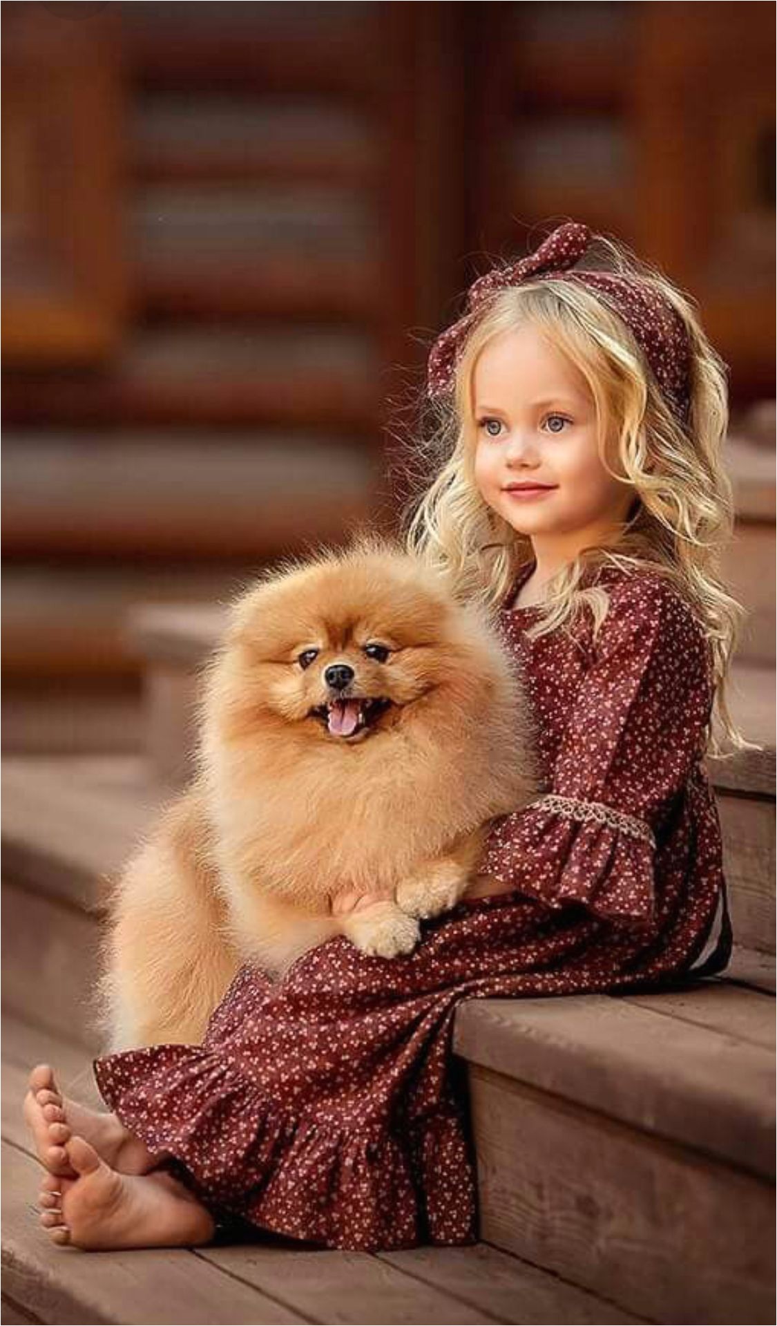 cute and pretty pet with kid