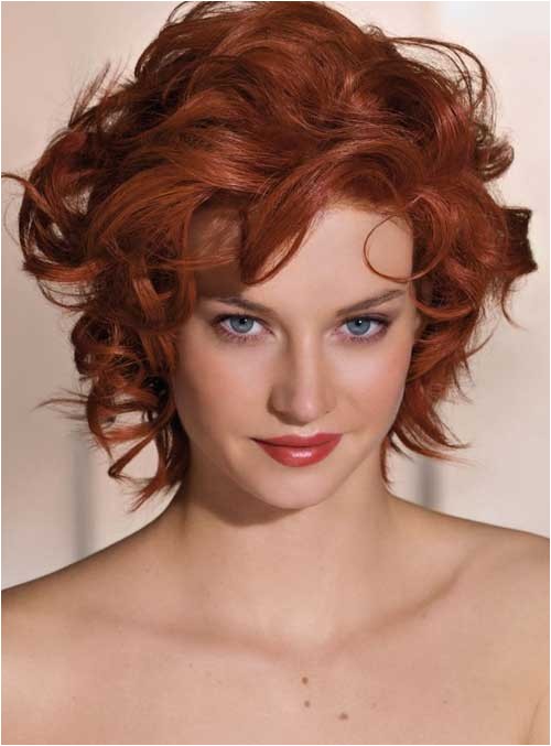 red short curly hair