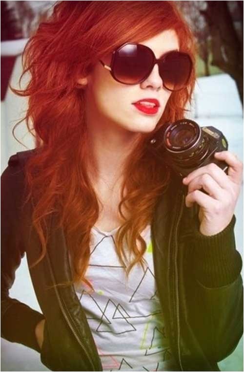 cute hairstyles for long red hair