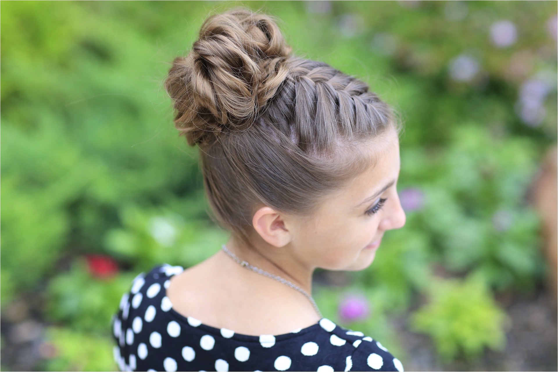 double french messy bun updo