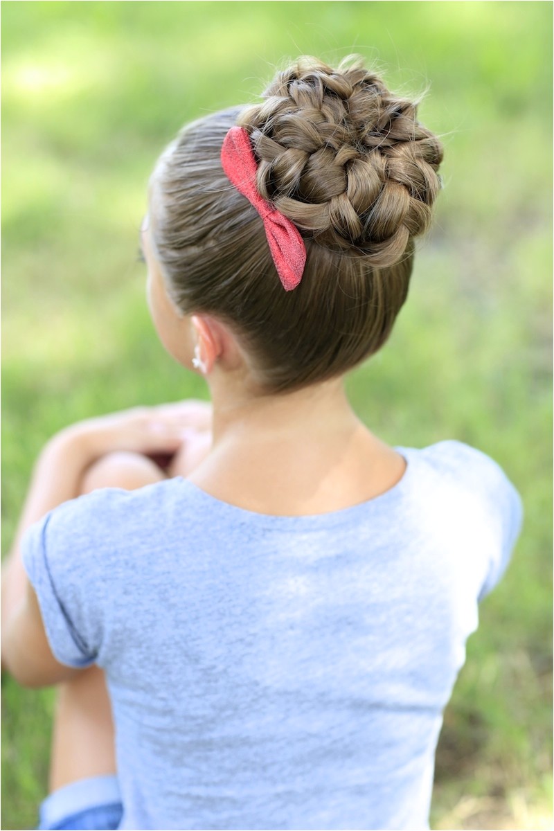 pancaked bun of braids