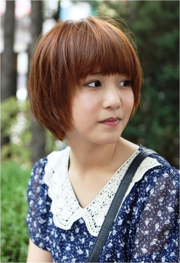 cute short korean bob hairstyle