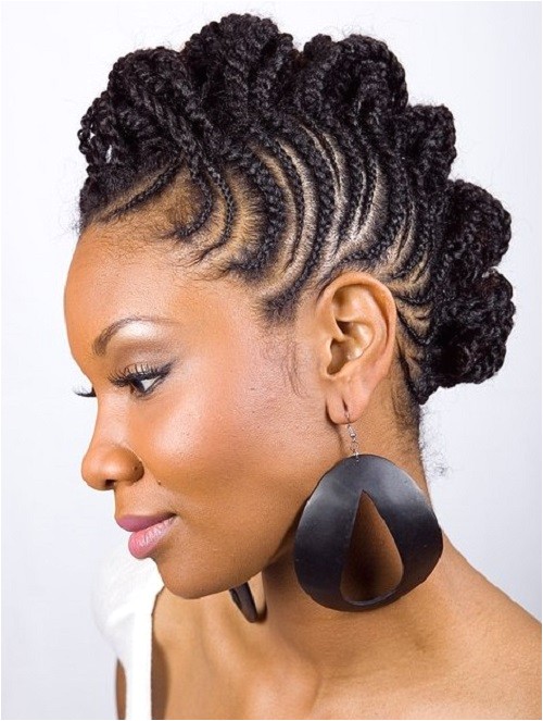 braided mohawk hairstyles for black