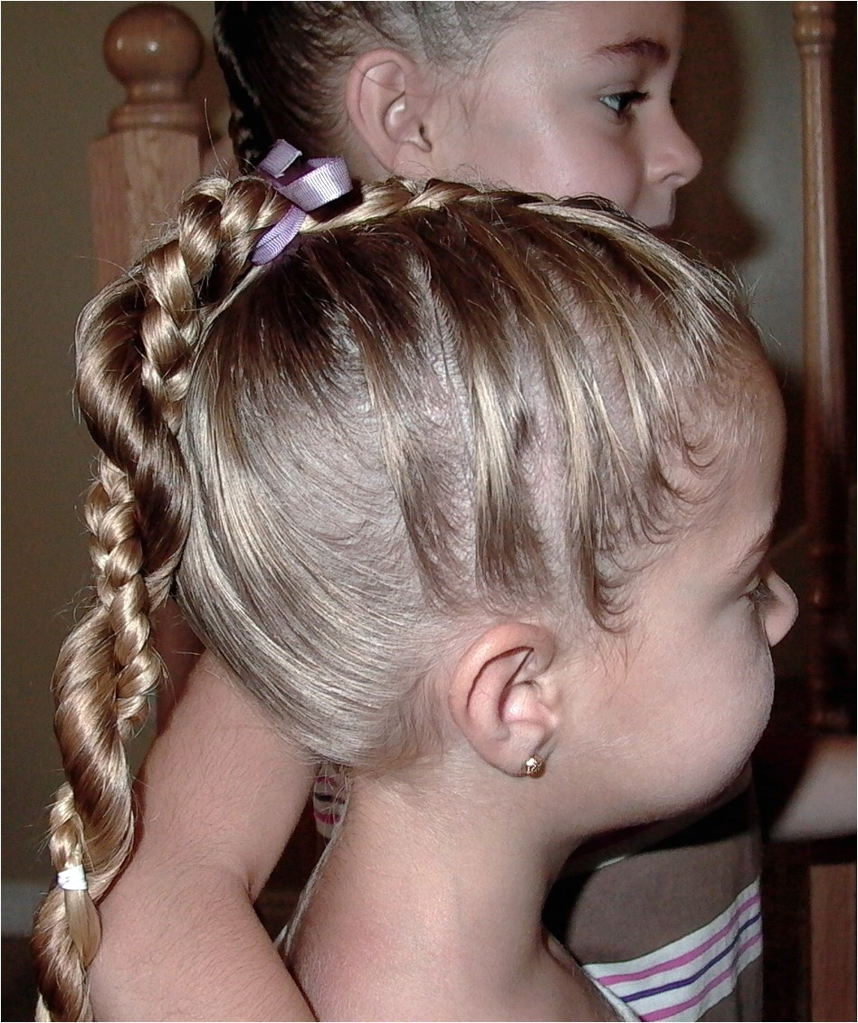 little girls hairstyles easy twist around braided ponytail 10 15 min