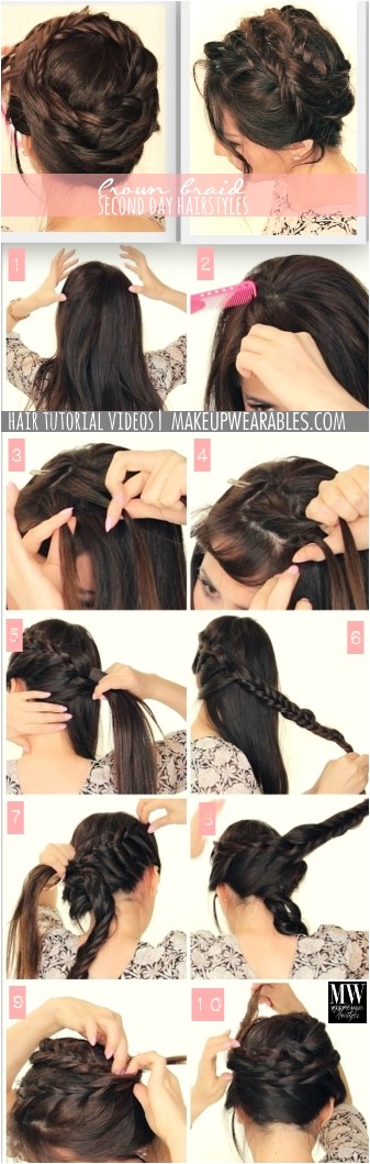 crown braid hairstyle tutorial