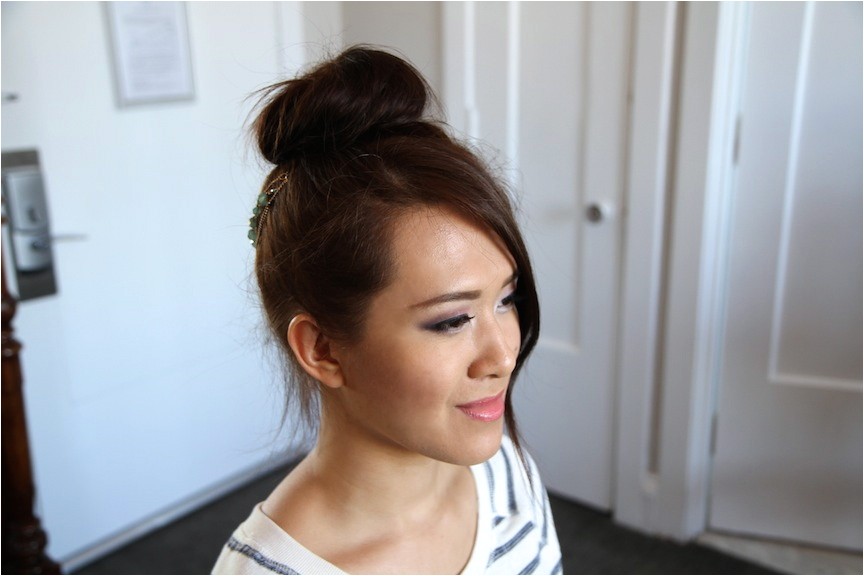 teased high bun cute updo hairstyles