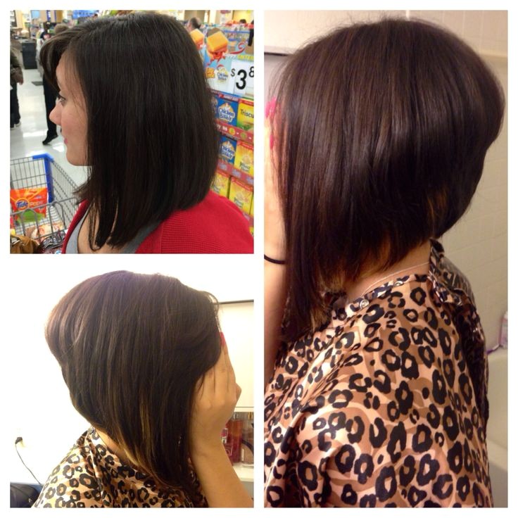 dramatic angled bob