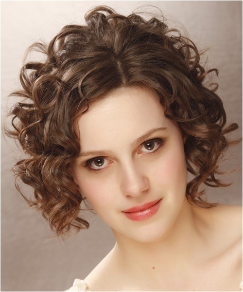 short brown curly hairstyle