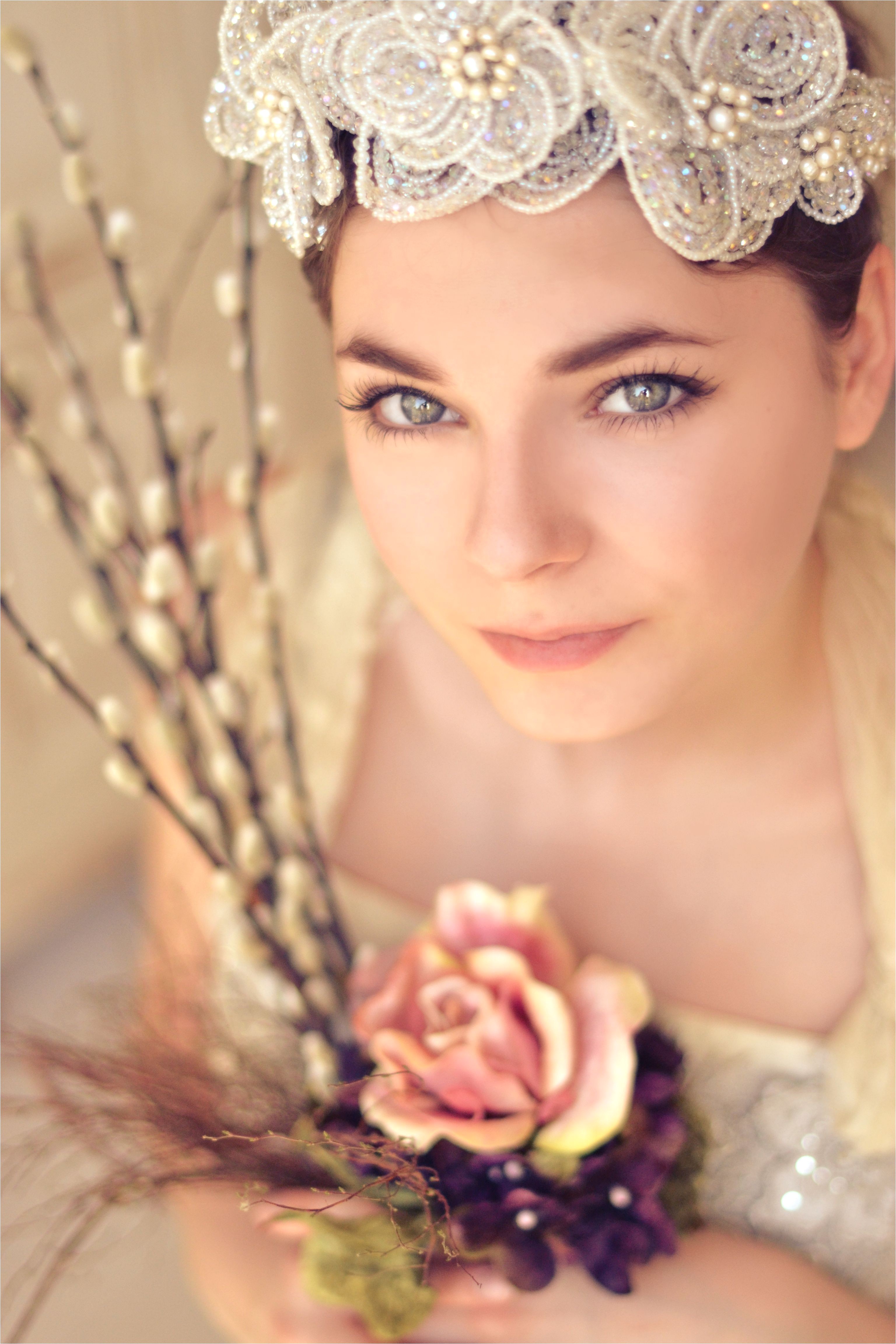 I love this photo of Becky Rui as a flapper girl bride The headdress is