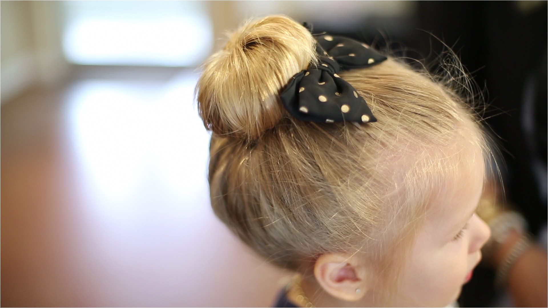 3 Easy Back to School Hairstyles for Toddlers Sock Bun [Video Tutorial]