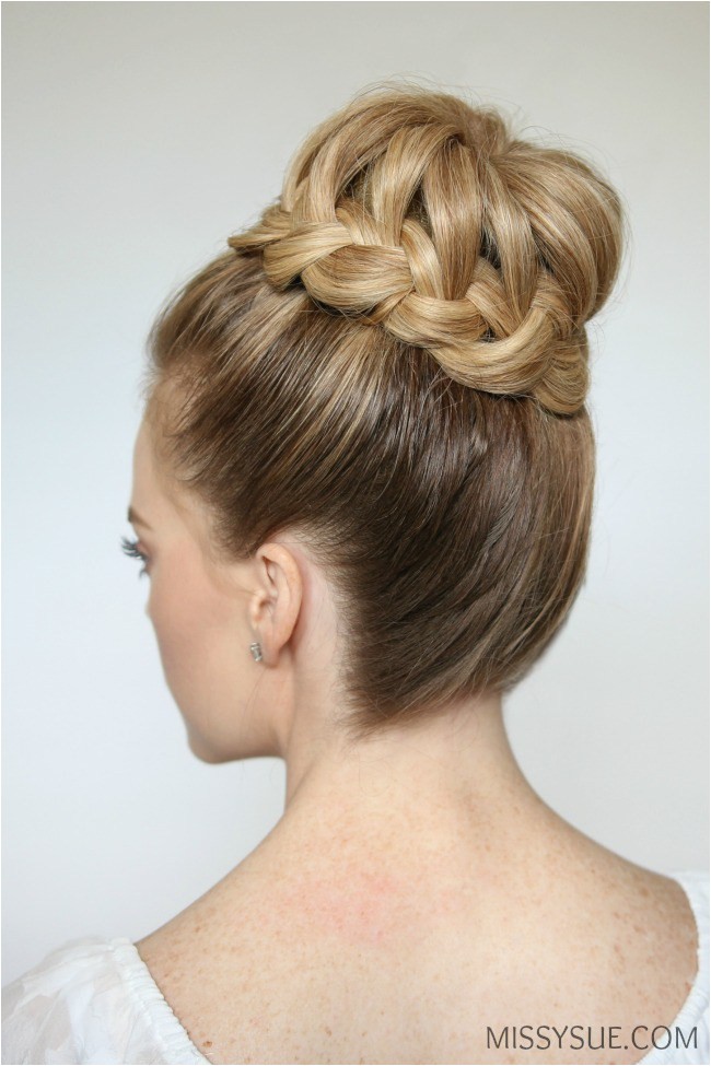 french braid high bun