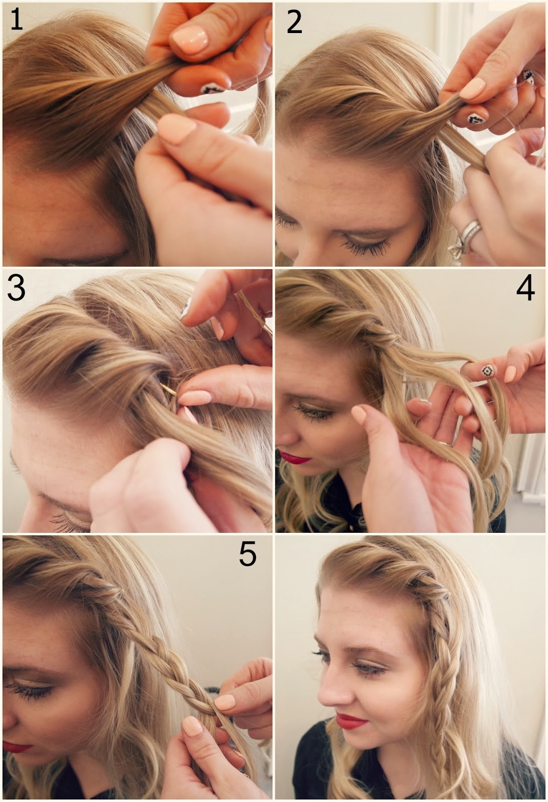front side twist hairstyle step by