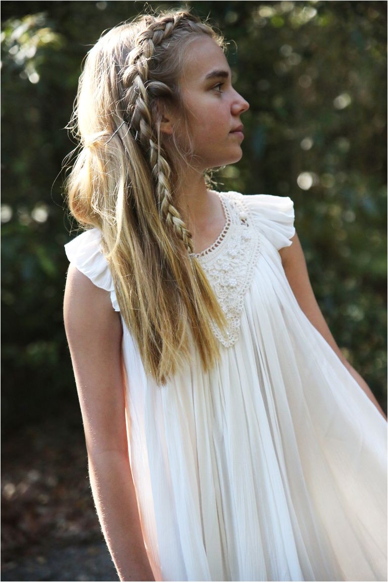 Junior Bridesmaid hairstyle Dress by Tea Princess