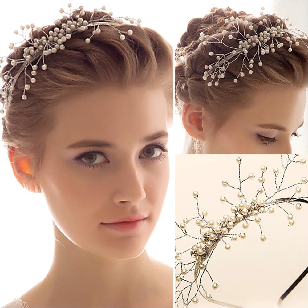 Exquisite Bridal Headbans Pearls Simple Wedding Accessories New Year Girls Gifts Hair Accessories Tiaras Head Pieces Head Band For Bride WWL Bridal