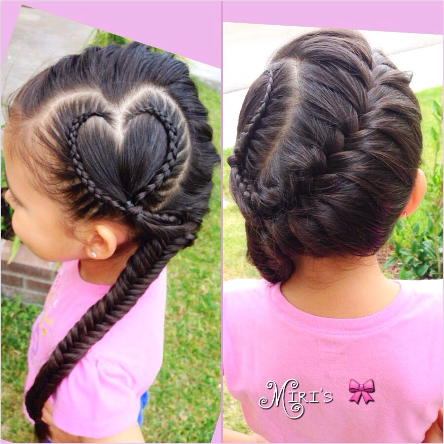 Heart hair style for little girls