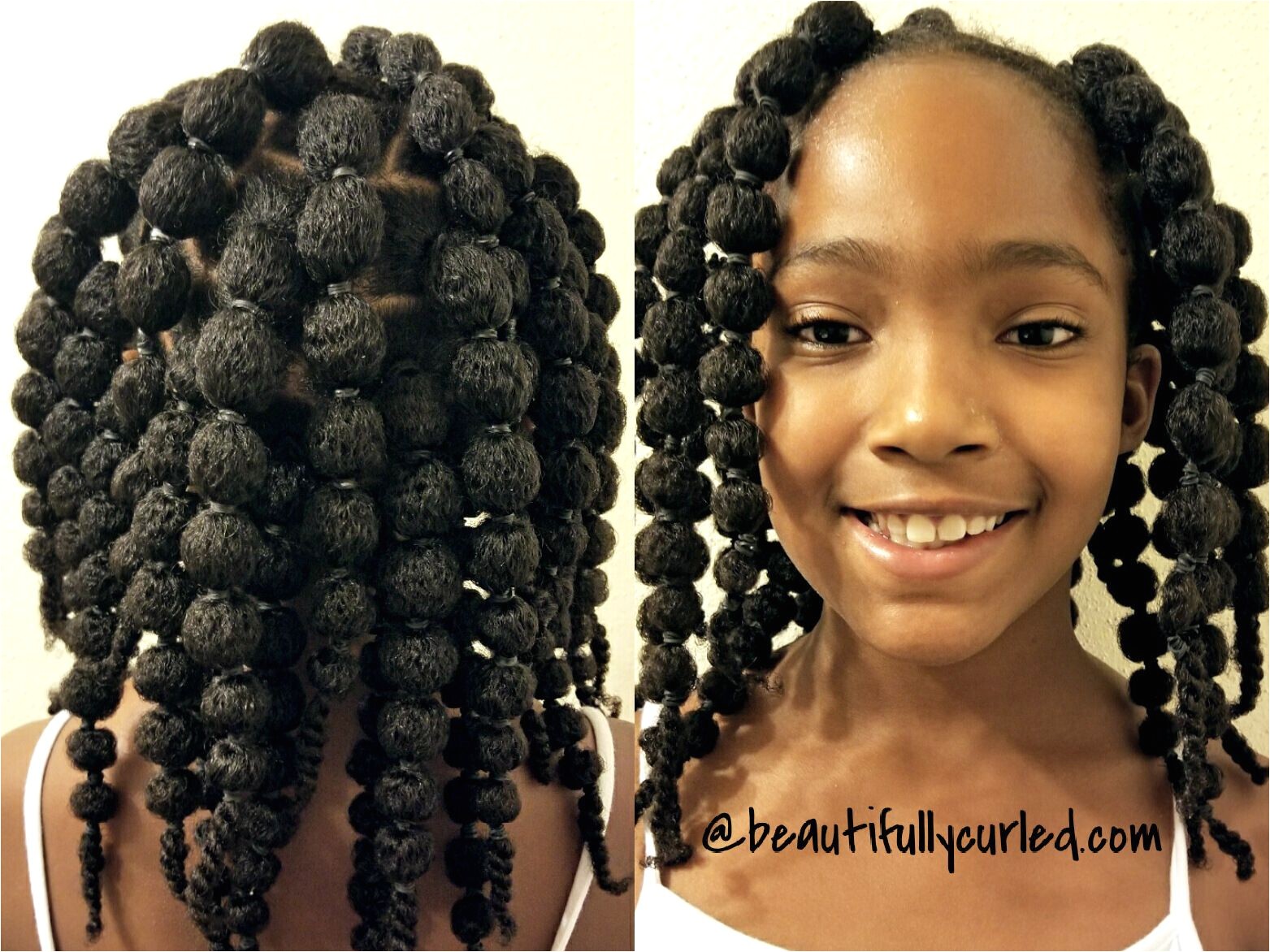 Cute and easy hair puff balls hairstyle for little girls to see the process