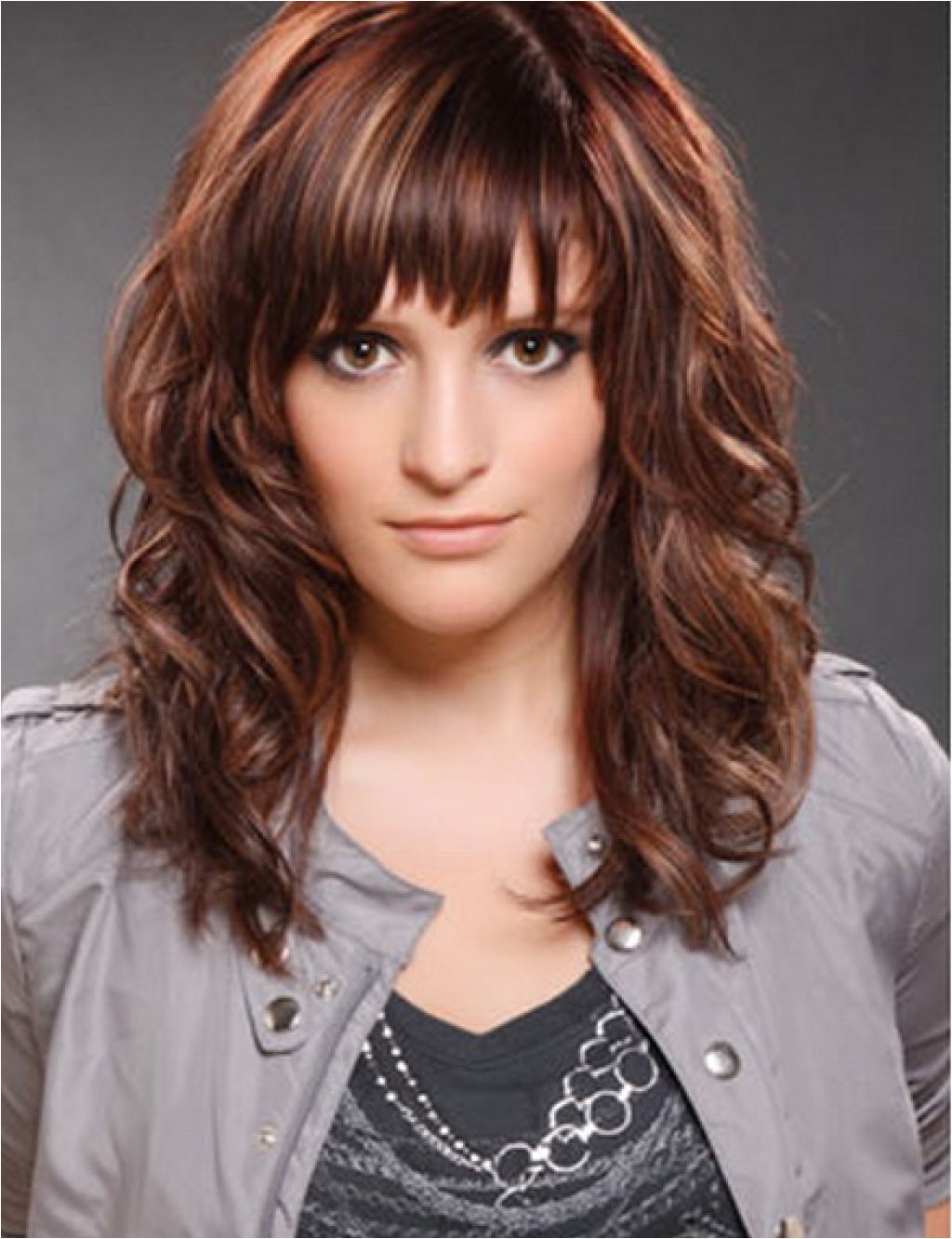 cute hairstyles for medium curly hair with side bangs