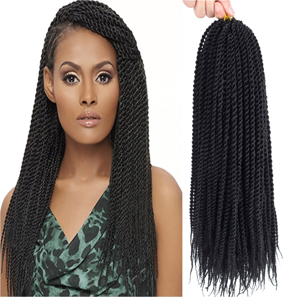 Befunny 8Packs 18" Senegalese Twist Crochet Hair Braids Small Havana Mambo Twist Crochet Braiding Hair