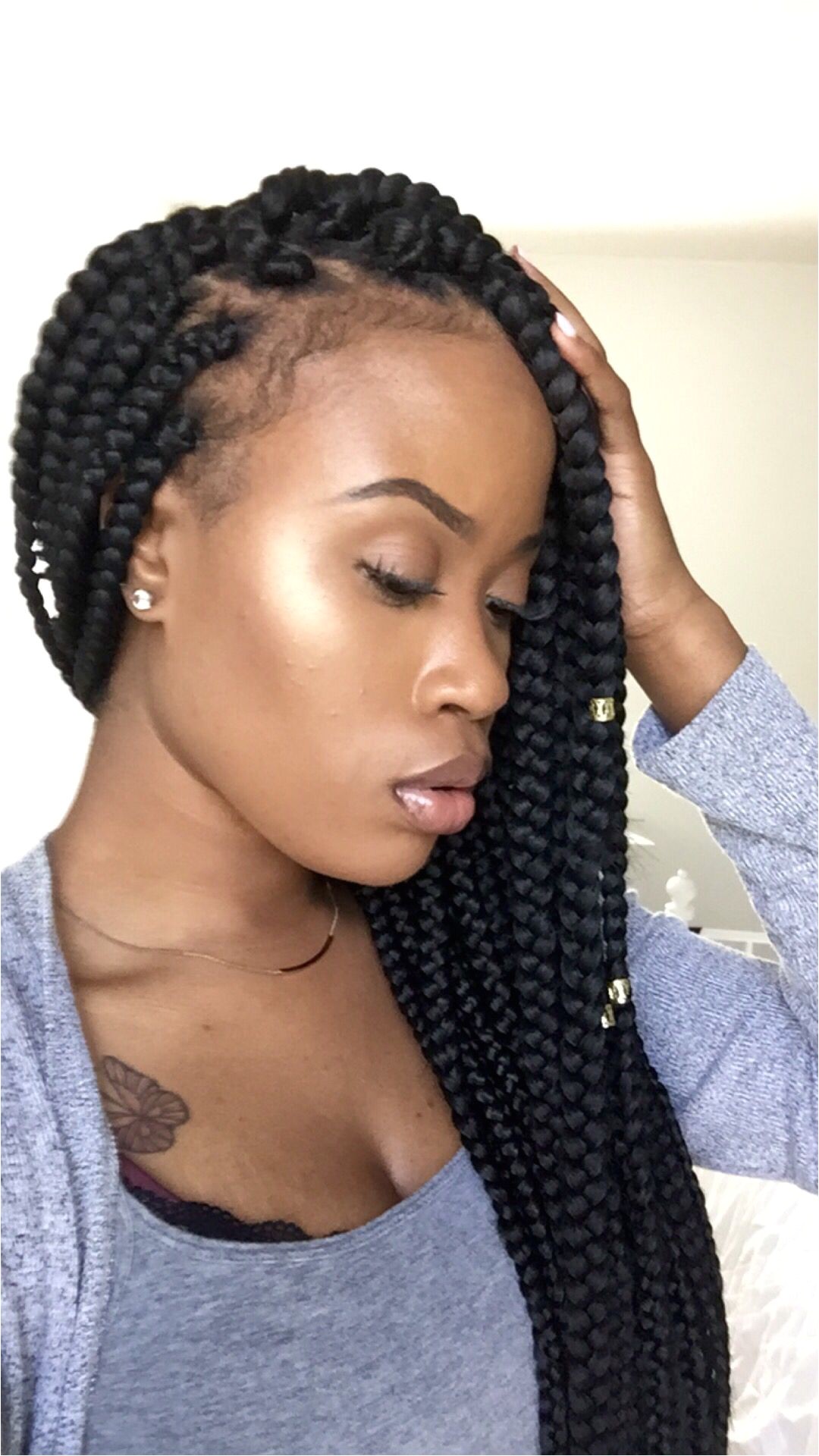 jumbo box braid hairstyles