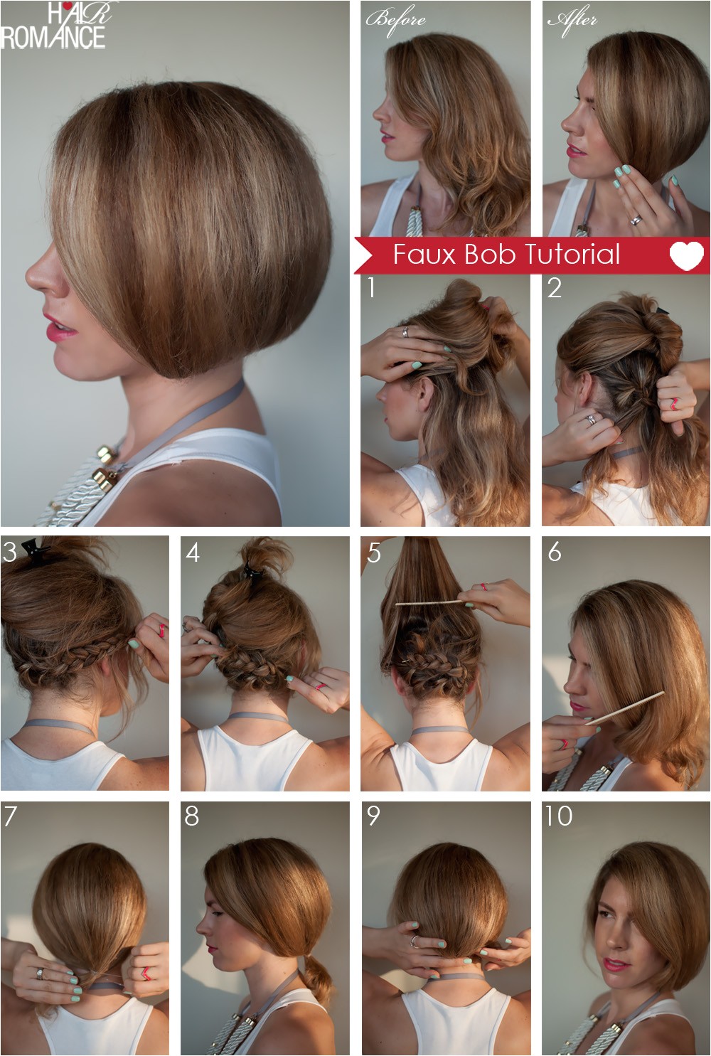 hair tutorial how to create a faux bob