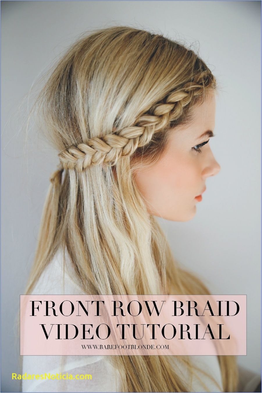 Front Row Braid Video Tutorial Half up Half down Hairstyles Rose Gold Hair Blonde