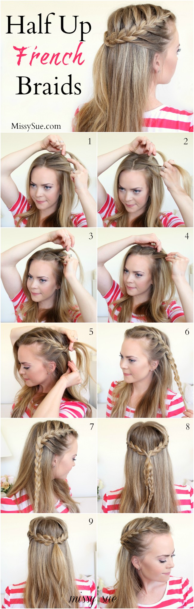 braid 11 half up french braids