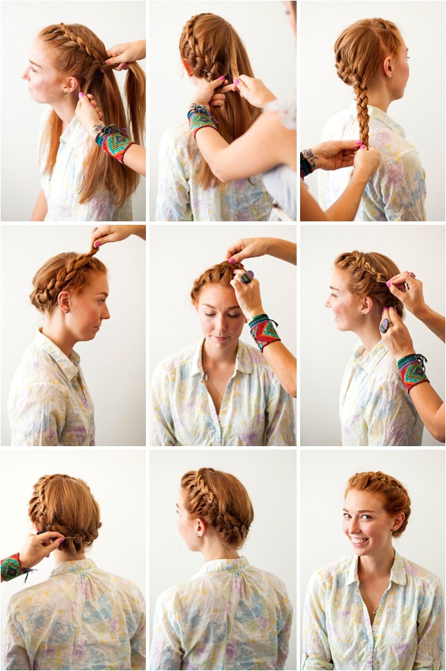 make different style braided crowns at home with easy tutorials