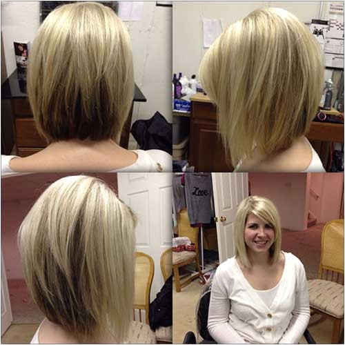 angled bobs with bangs