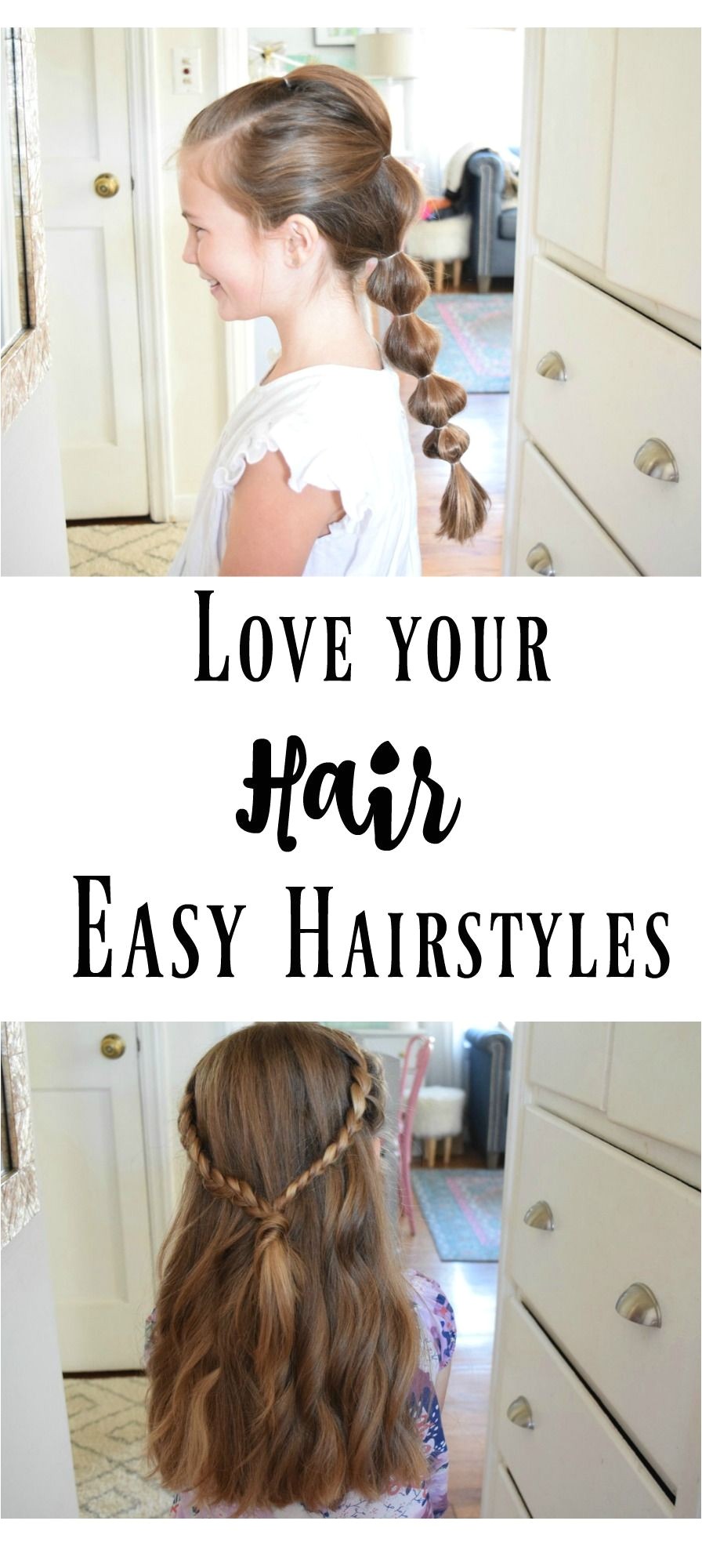 Hairstyles Easy for Little Girls I have shared here before that my oldest left our home with tears over her hair and what she was wearing