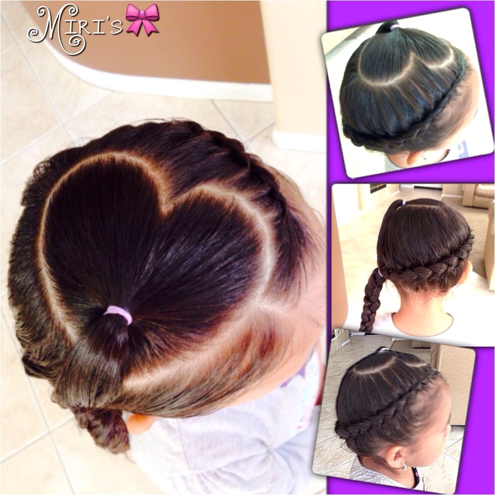 Heart hair style for little girls