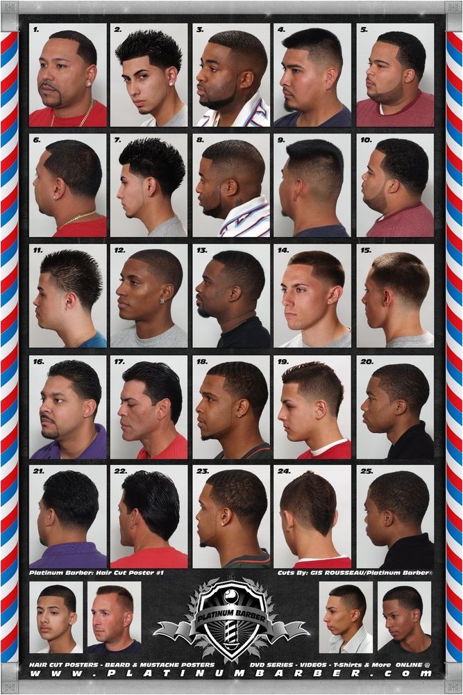 the barber hairstyle guide poster for black men