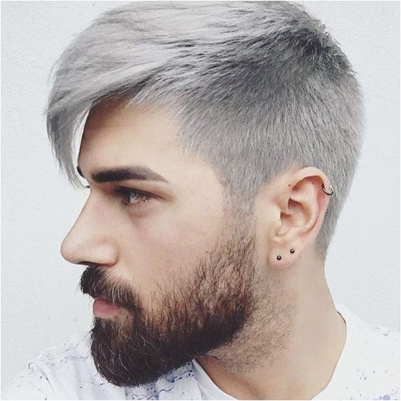 modern hairstyle men with grey color
