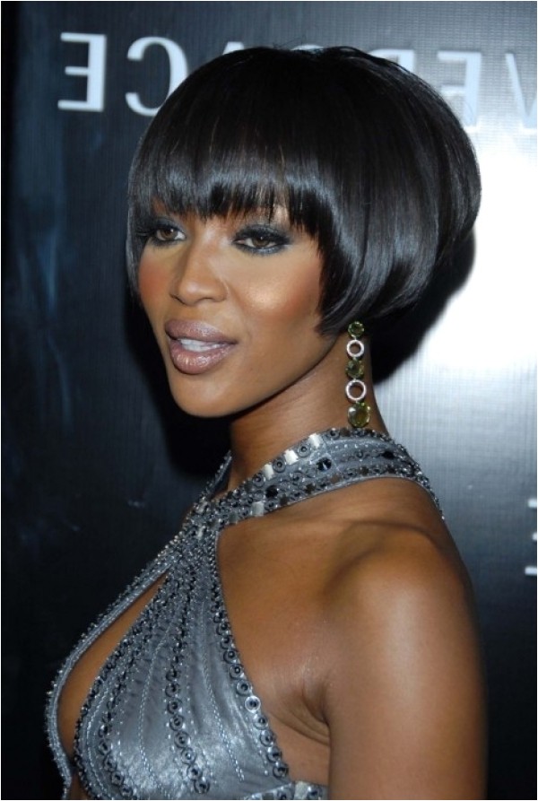 naomi campbell bob haircut fit for at the wedding ceremony