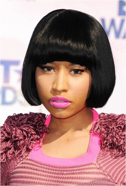 nicki minaj shiny bob hairstyles