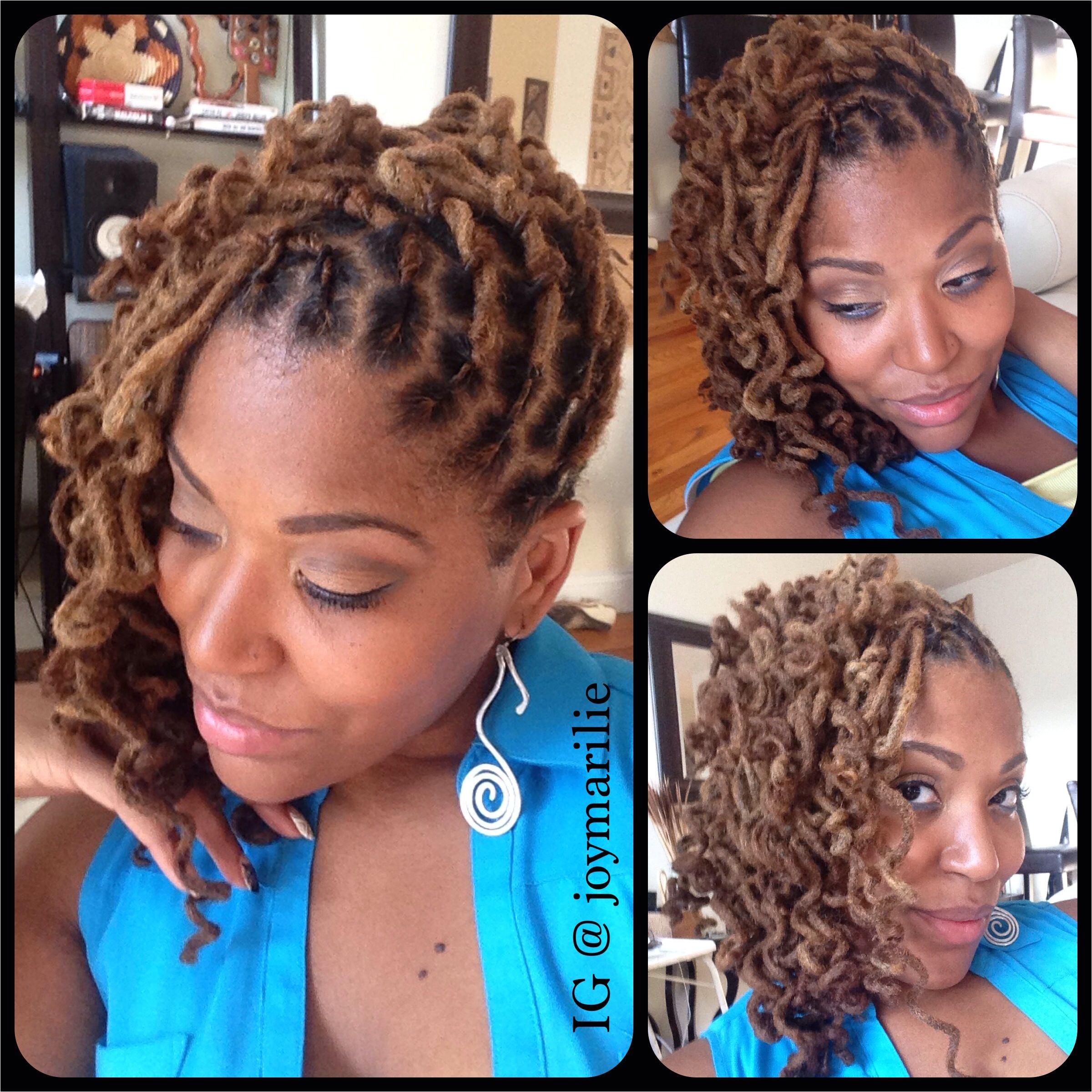 Pin up with loc knot curls